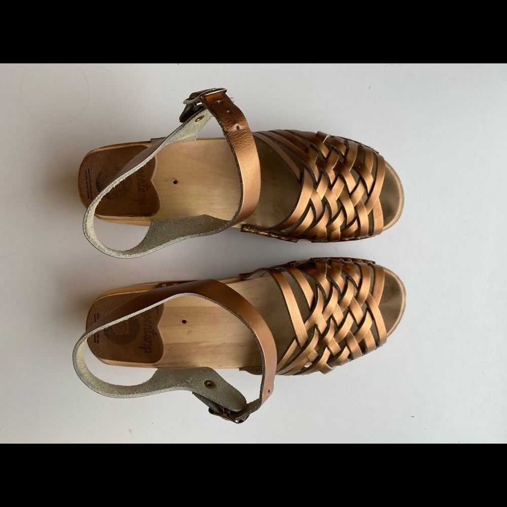 Troentorps Leather Metallic Maryjanes